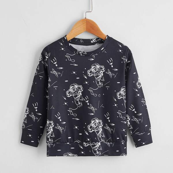 

Toddler Boys Cartoon Graphic Sweatshirt, Black