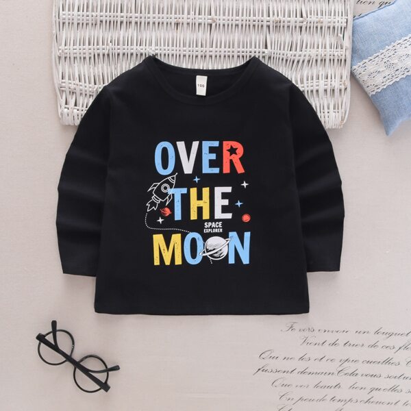 

Toddler Boys Letter Graphic Tee, Black