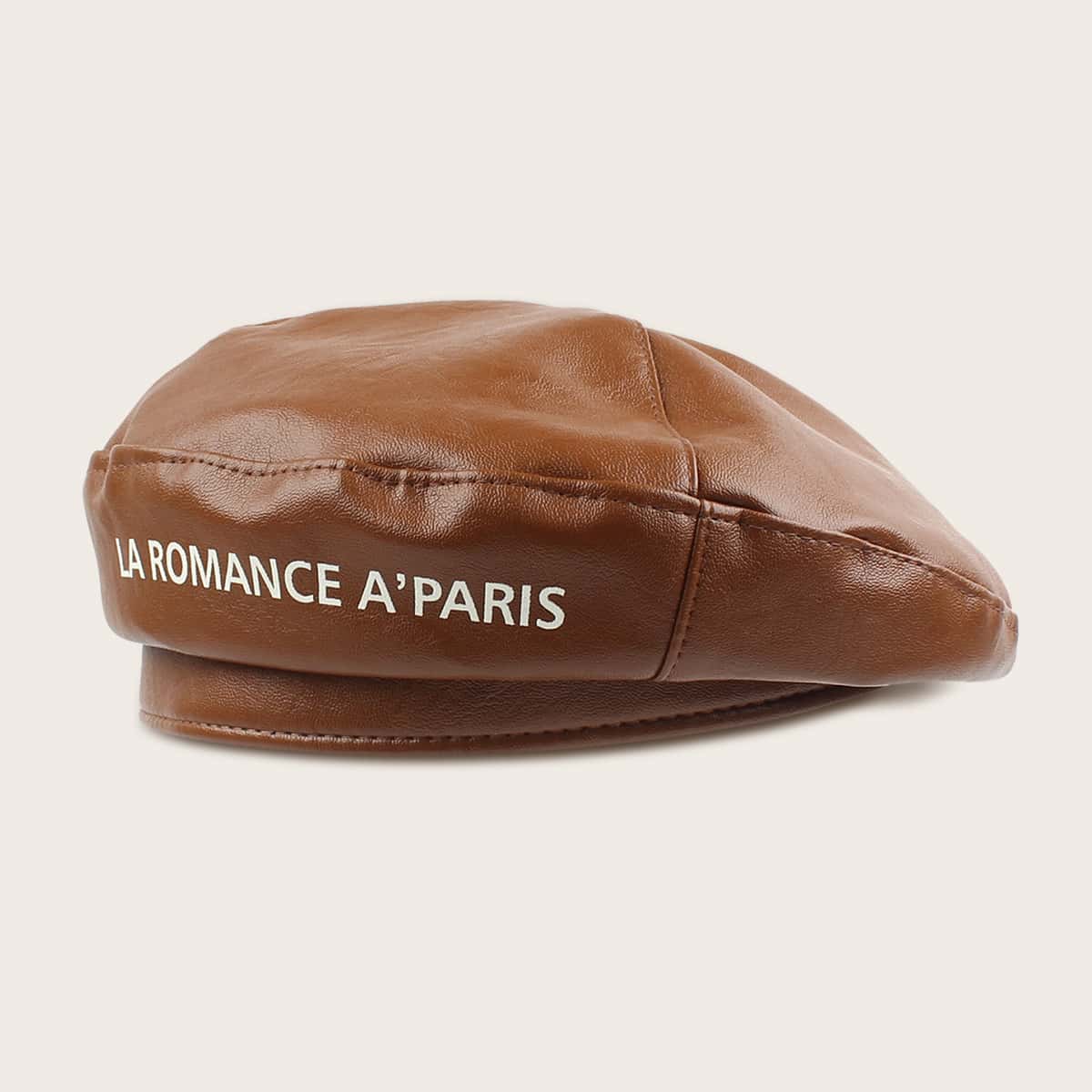 

Letter Graphic Beret, Coffee brown