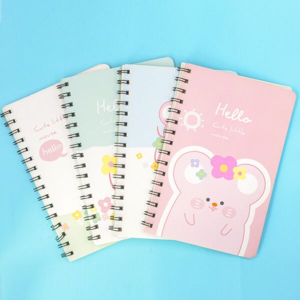 

1pack Mouse Print Cover Random Notebook, Multicolor