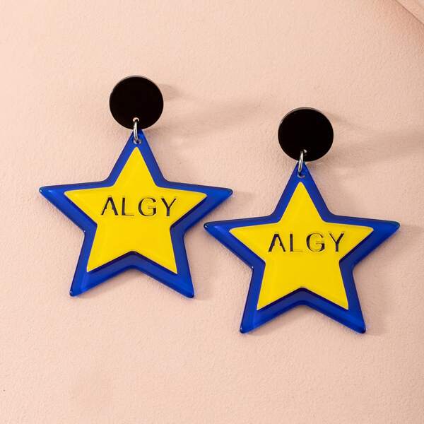 

Star Drop Earrings, Multicolor