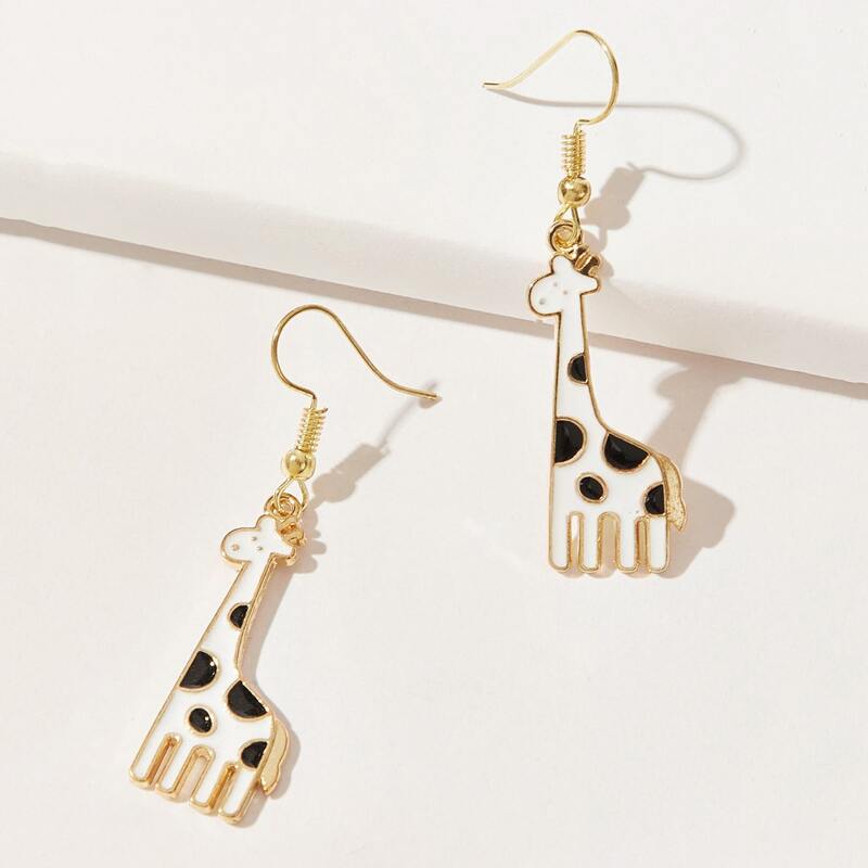 

Cartoon Giraffe Drop Earrings, Multicolor