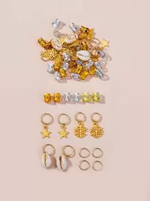 78pcs Toddler Girls Shell Decor Hair Accessory - Multicolor - View 1