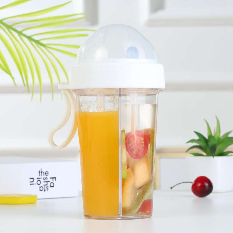 

1pc Double Straw Bottle, White