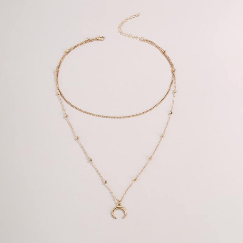 

Moon Layered Necklace, Gold