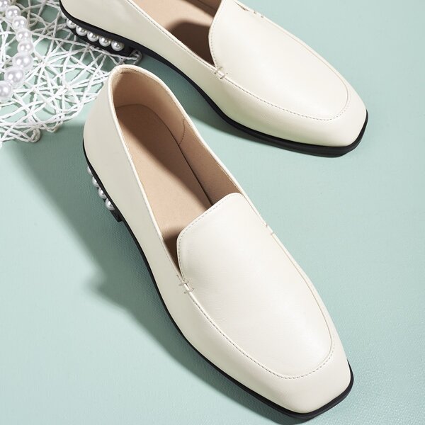 

Faux Pearl Decor Flats, Apricot