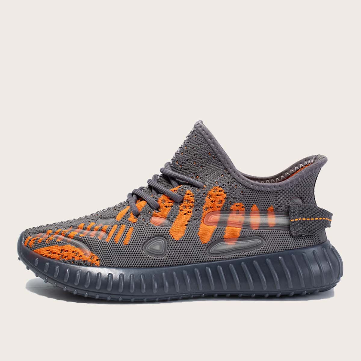 

Guys Lace-up Decor Colorblock Sneakers, Dark grey
