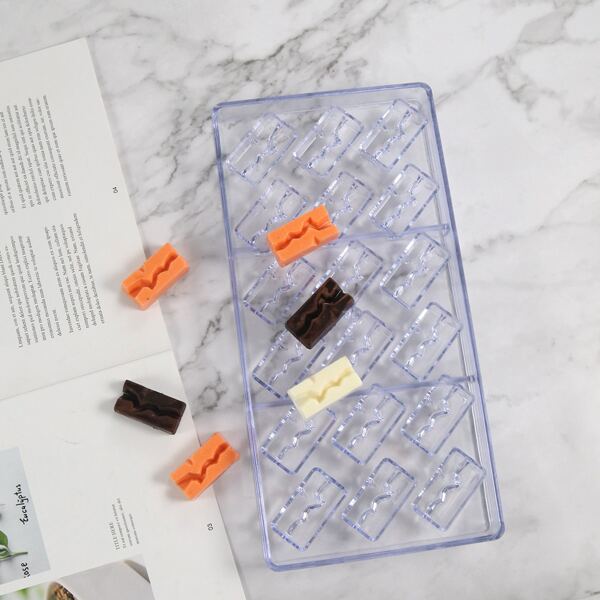 

Rectangle Design Chocolate Mold, Purple clear