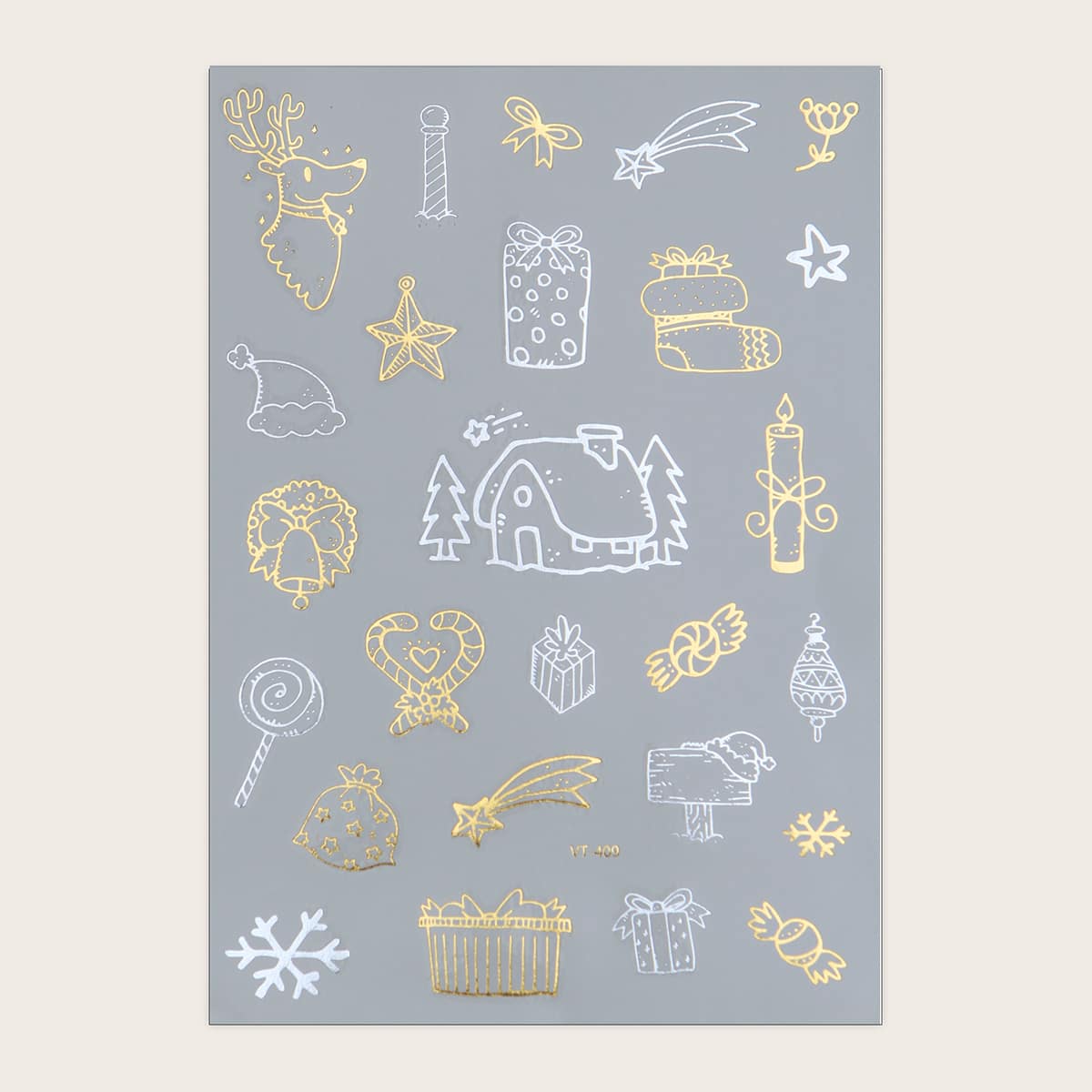 

1sheet Christmas Pattern Tattoo Sticker, Multicolor