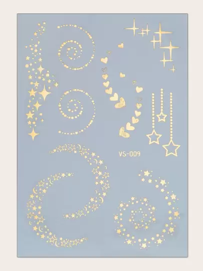 STARTTOOS Tattoo Sticker, 1 Sheet Star Pattern Temporary Tattoos For Women, Star Tattoo Stickers Adults, Fake Tattoos That Look Real, For Women And Girls