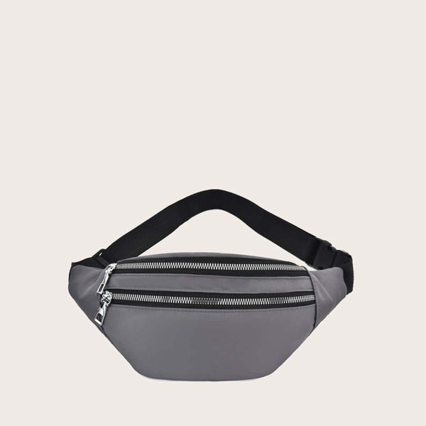 

Zip Front Fanny Pack, Dark grey