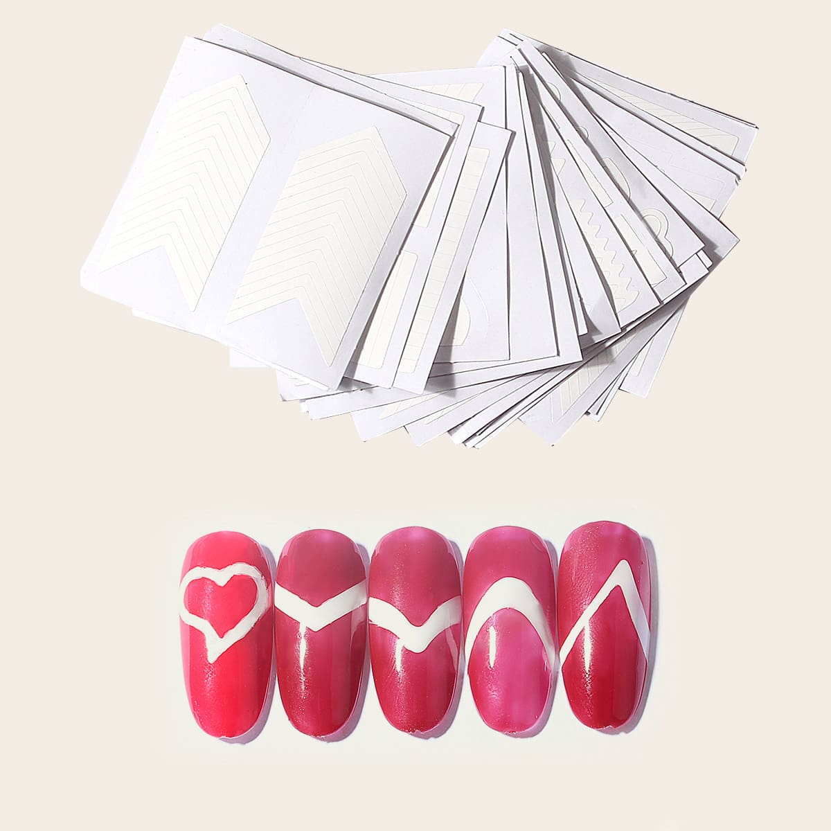 

24sheets Geometric Nail Sticker, White