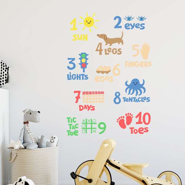 

Kids Cartoon Graphic Wall Sticker, Multicolor