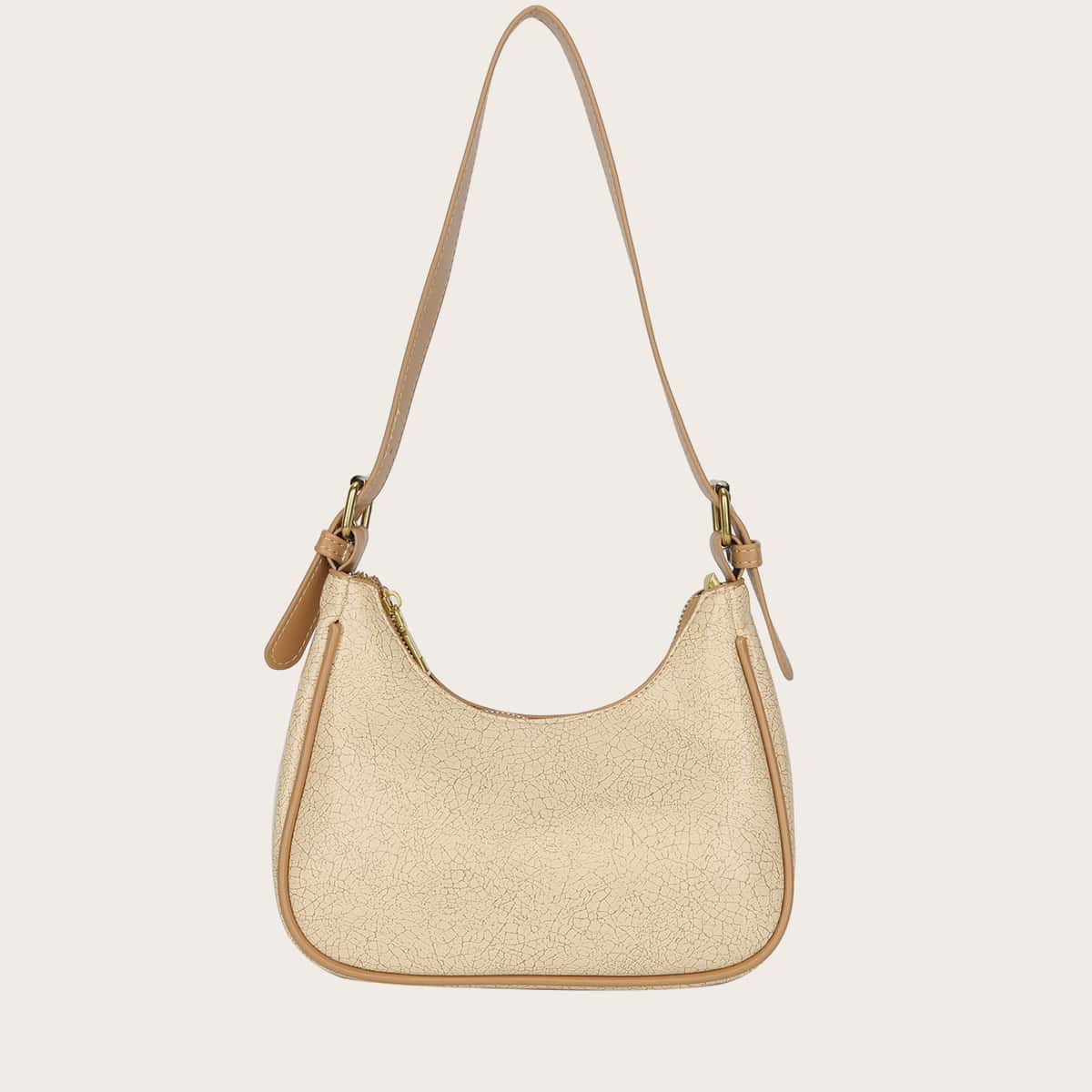 

Marble Pattern Baguette Bag, Khaki