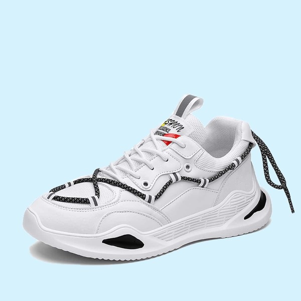 

Men Lace-up Front Wide Fit Sneakers, White