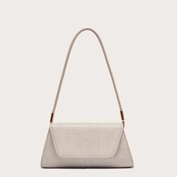

Crocodile Shoulder Bag, Grey