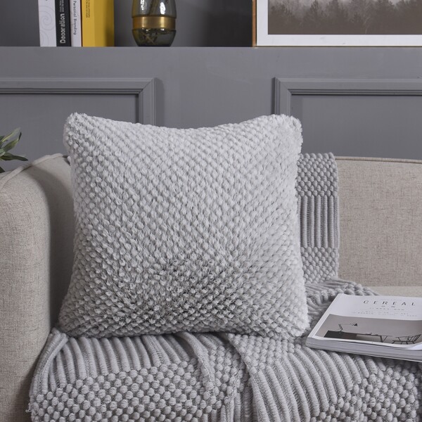 

Solid Color Cushion Cover Without Filler, Grey