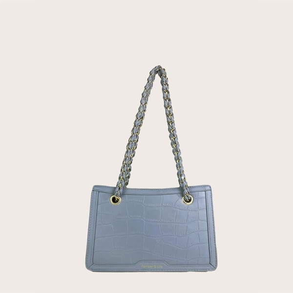 

Crocodile Shoulder Bag, Blue