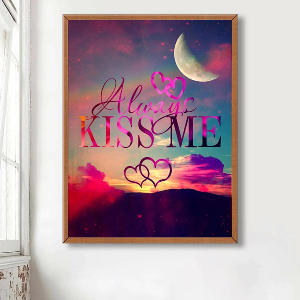 

Slogan Graphic DIY Diamond Drawing Without Frame, Multicolor