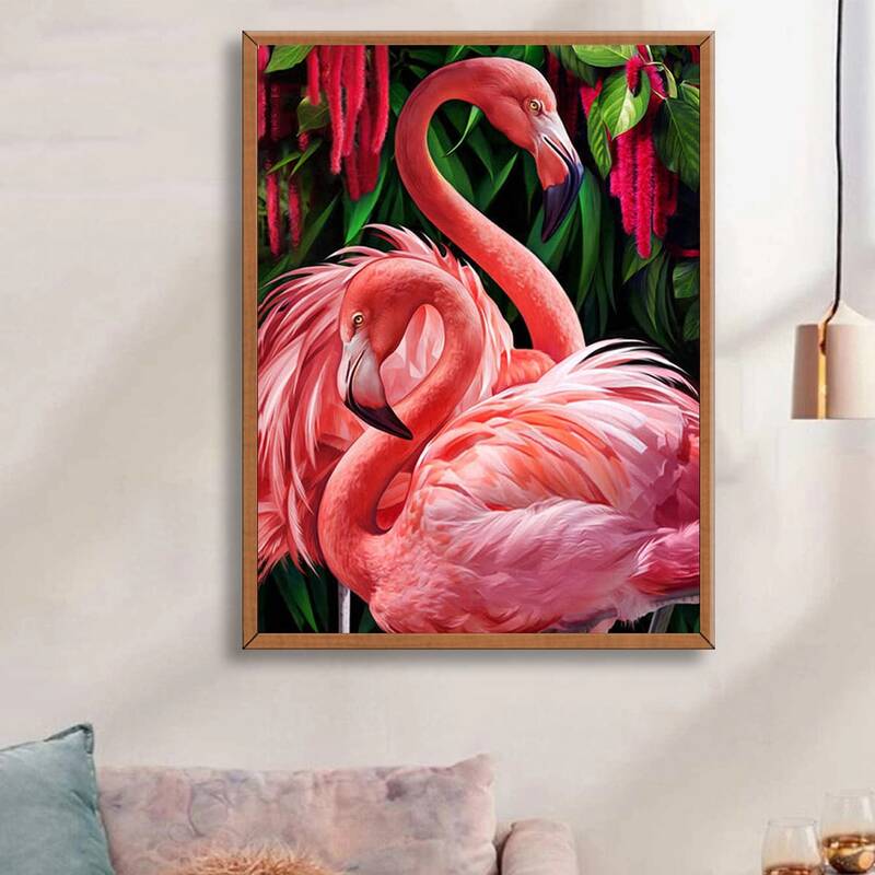 

Flamingo Print DIY Diamond Drawing Without Frame, Multicolor