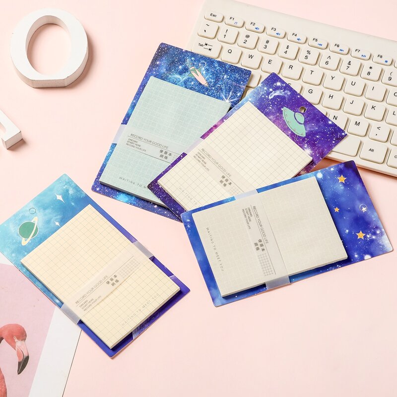 

1pc Space Print Random Sticky Note, Multicolor