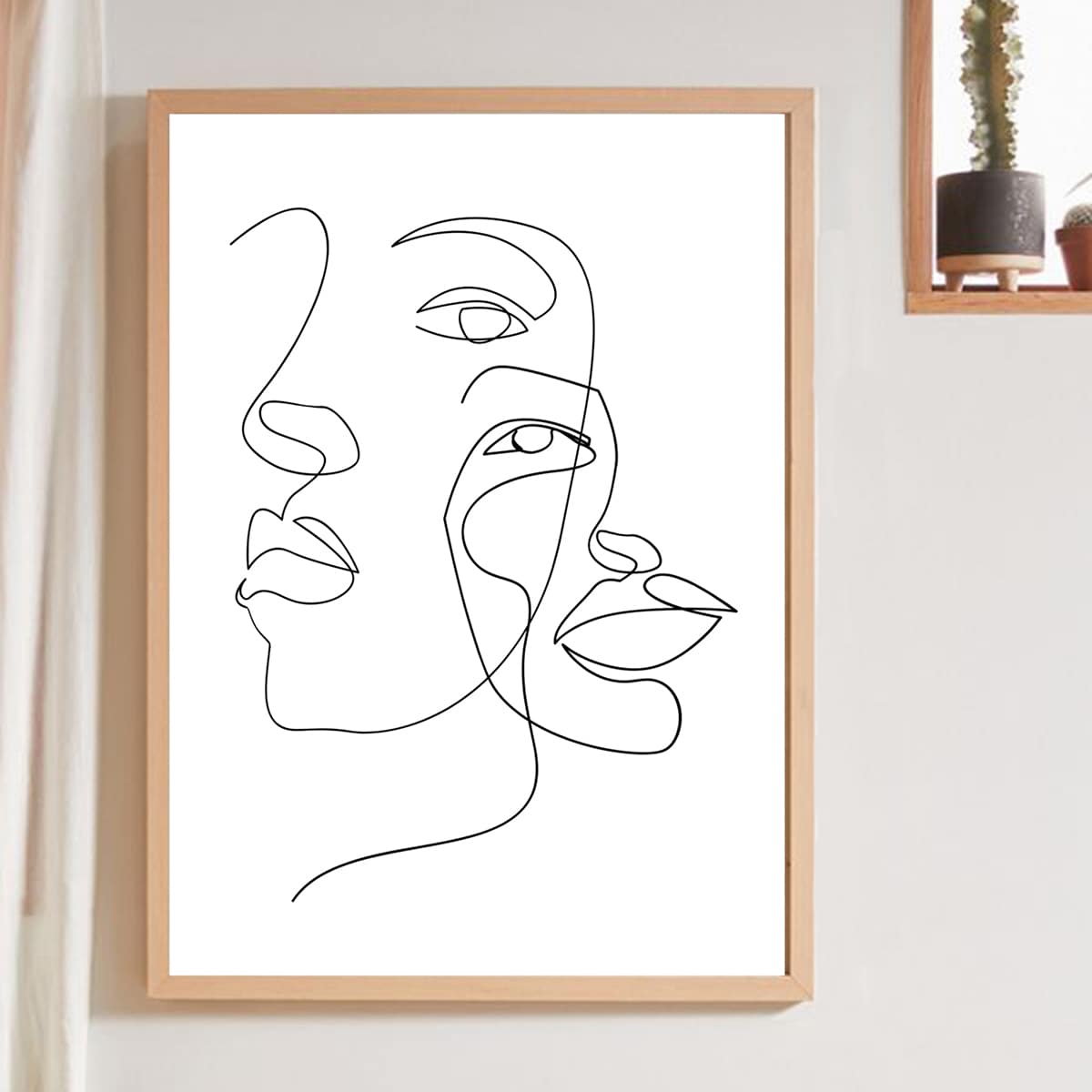 

Abstract Face Print Wall Painting Without Frame, White
