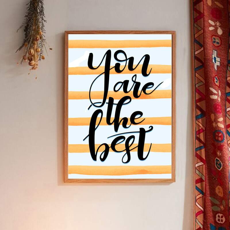 

Slogan Graphic Wall Painting Without Frame, Multicolor