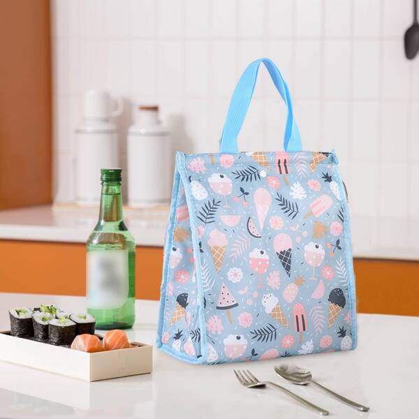 

Ice Cream Pattern Insulation Lunch Bag, Multicolor
