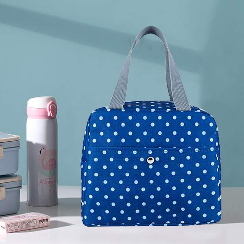 

Polka Dot Pattern Insulation Lunch Bag, Blue