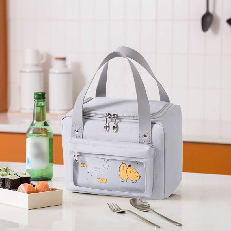 

Chick Print Insulation Lunch Bag, Grey