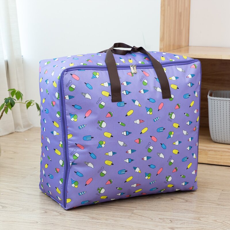 

Ice Cream Print Quilt Storage Bag, Purple