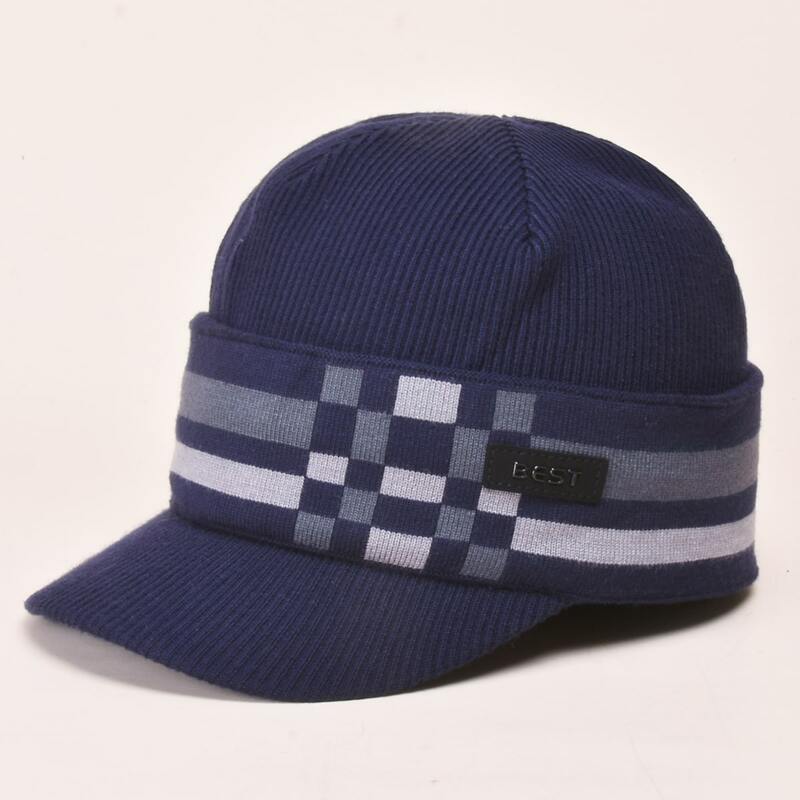 

Guys Knitted Baseball Cap, Navy blue