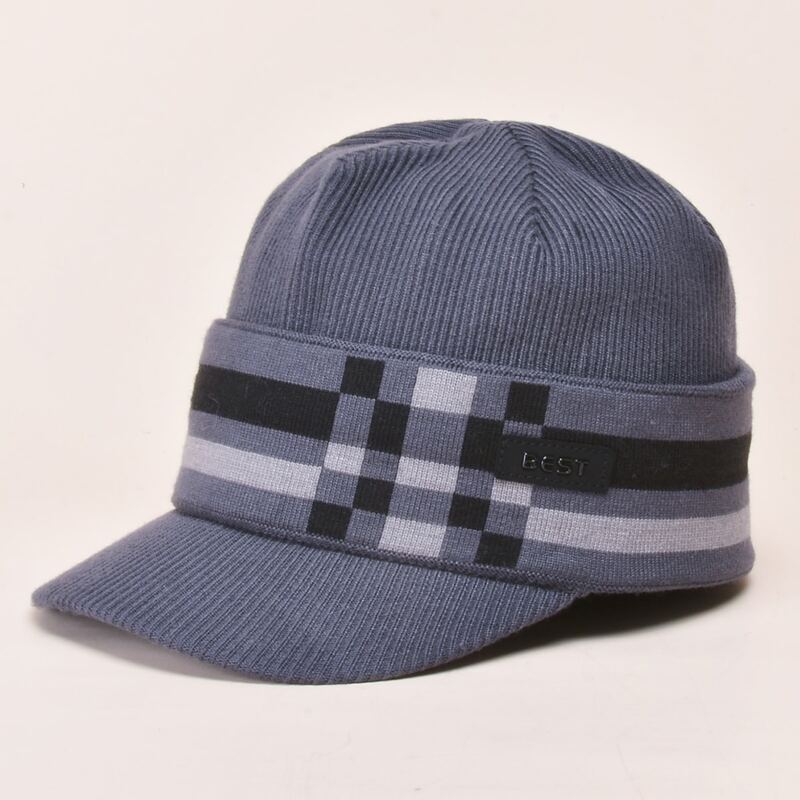 

Guys Knitted Baseball Cap, Grey