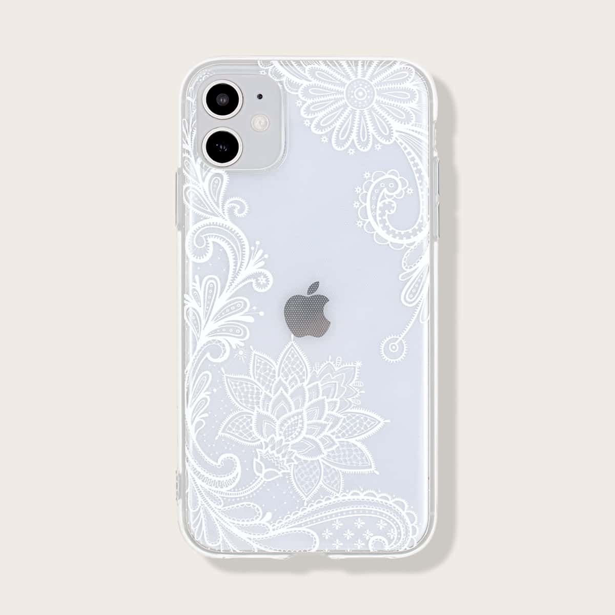 

Flower Print Clear iPhone Case