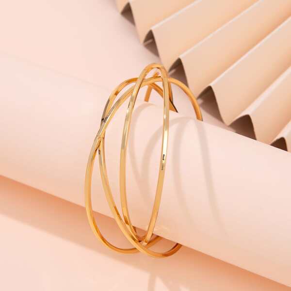 

1pc Multi-layered Bangle, Gold