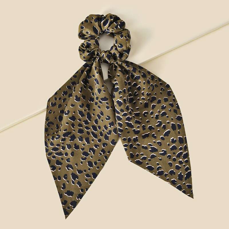 

Allover Print Bow Knot Scrunchie, Green