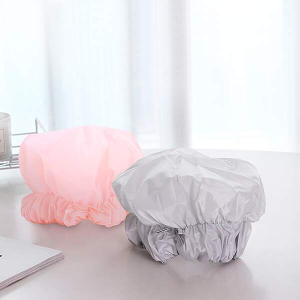

1pc Random Solid Color Shower Cap, Multicolor