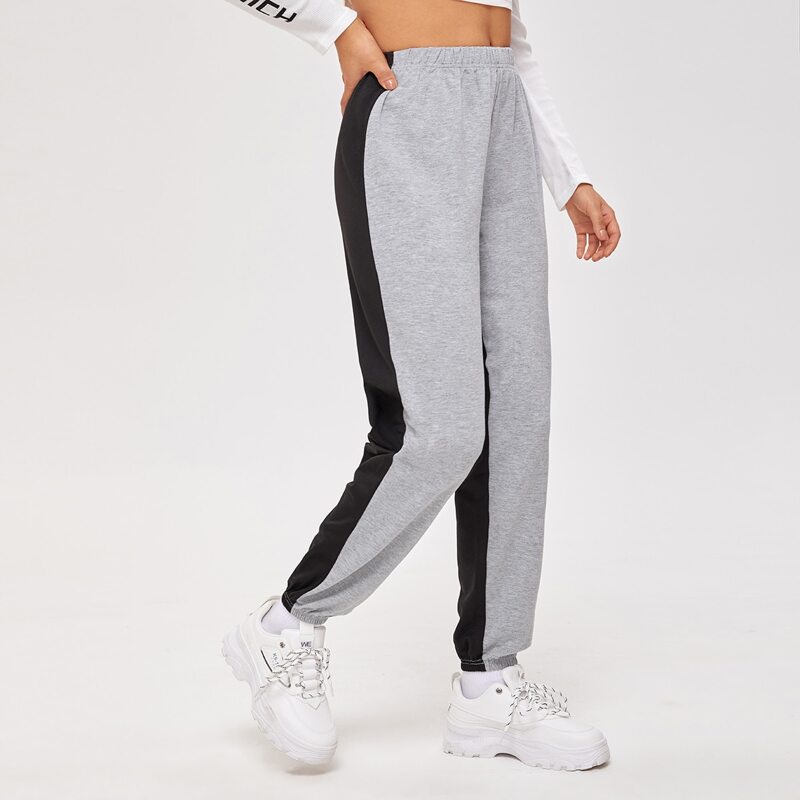 

Colorblock Elastic Waist Sweatpants, Multicolor