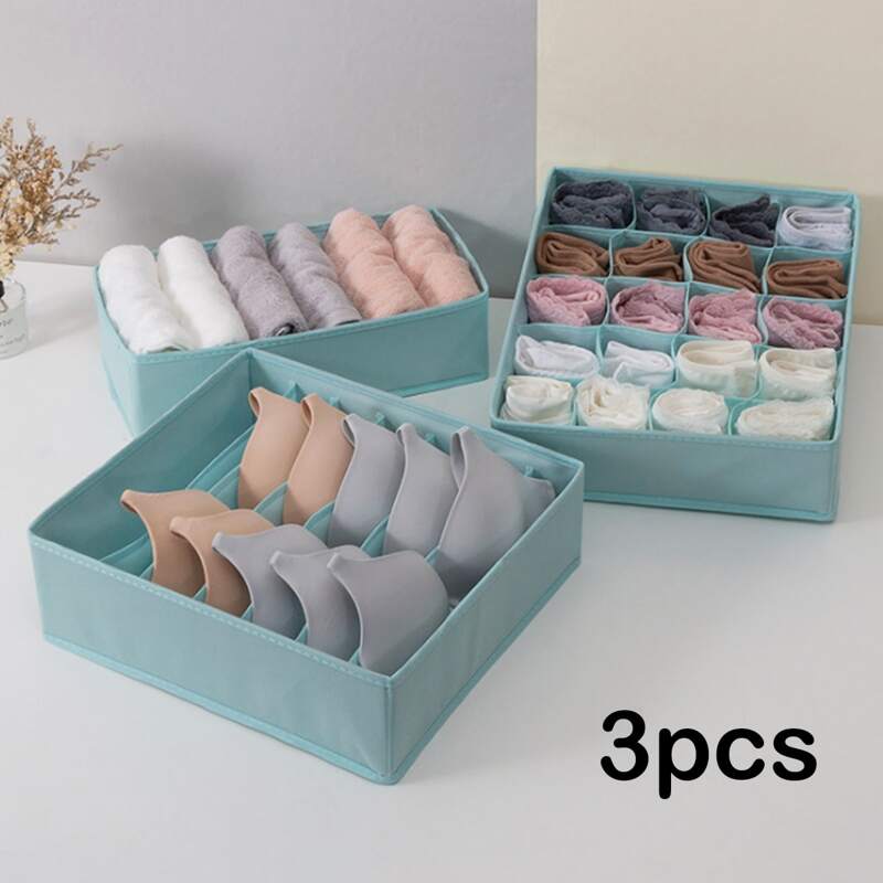 

3pcs Underwear Storage Box, Blue