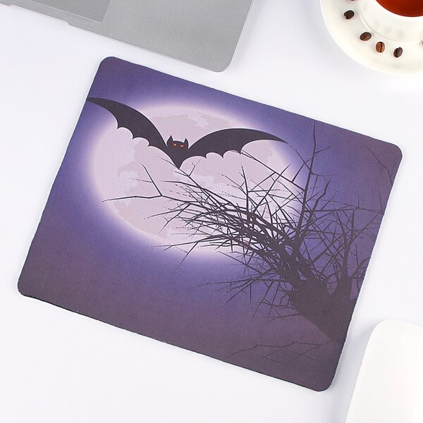 

Halloween Bat Pattern Mouse Pad, Black