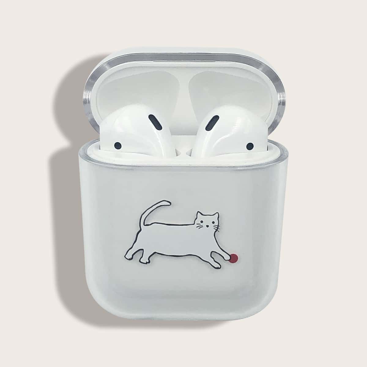 

Cat Pattern Clear Airpods Case