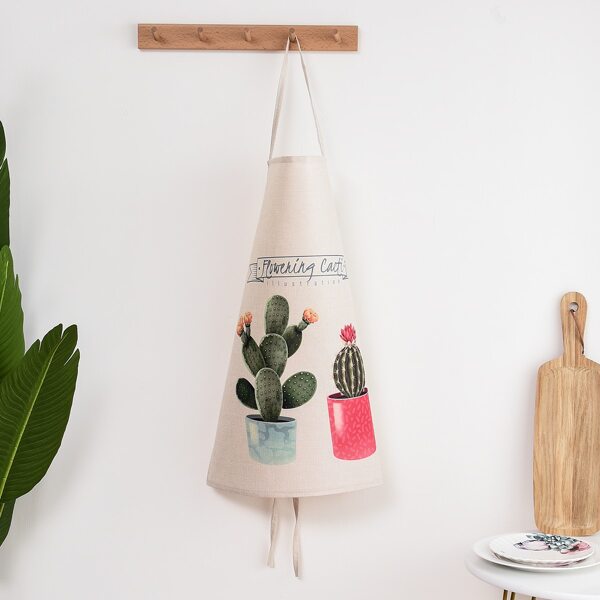 

Potted Cactus Print Apron, Beige