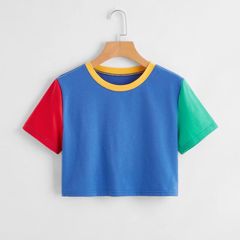 

Colorblock Crop Tee, Multicolor