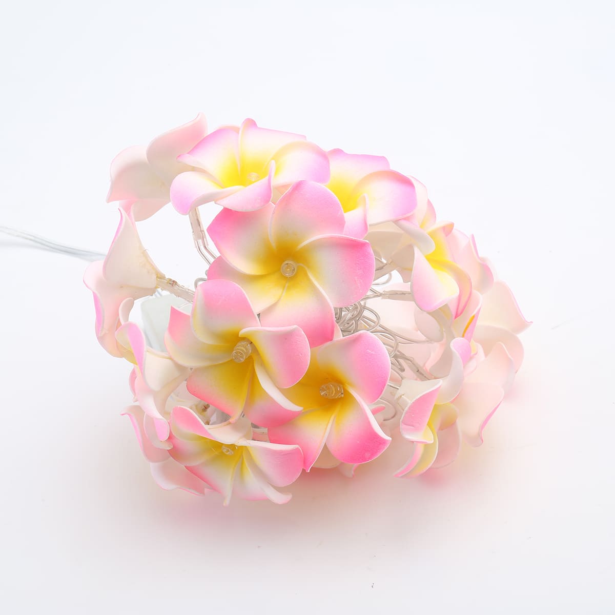 

1pc String Light With 20pcs Flower Shaped Bulb, Yellow