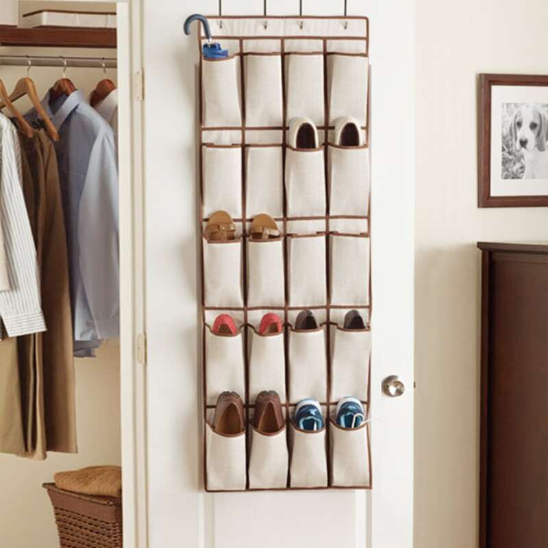 

1pc Hanging Shoes Storage Bag, Khaki