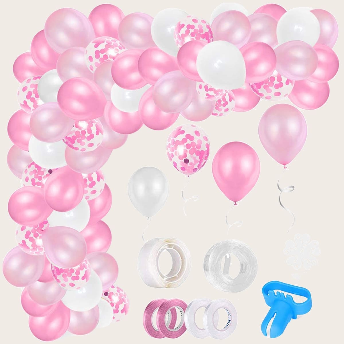 

137pcs Decorative Balloon Set, Pink