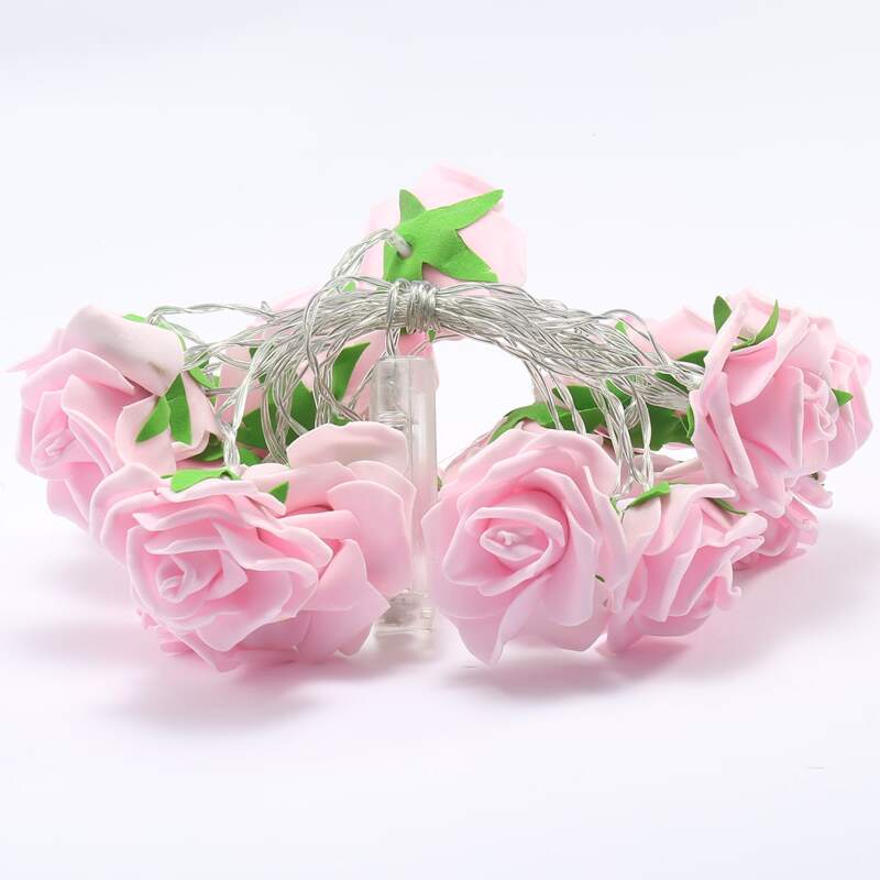 

1pc String Light With 20pcs Rose Shaped Bulb, Yellow