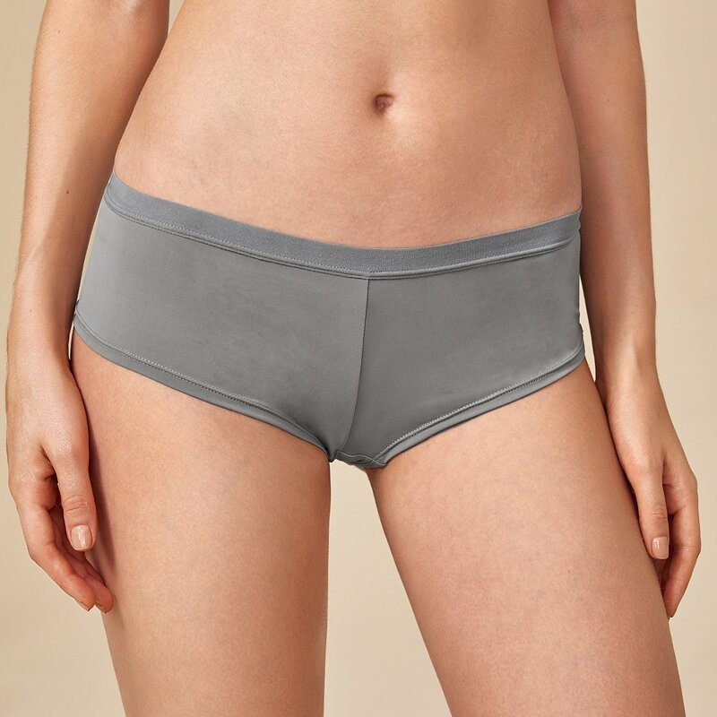 

Plain Seam Detail Shortie, Grey