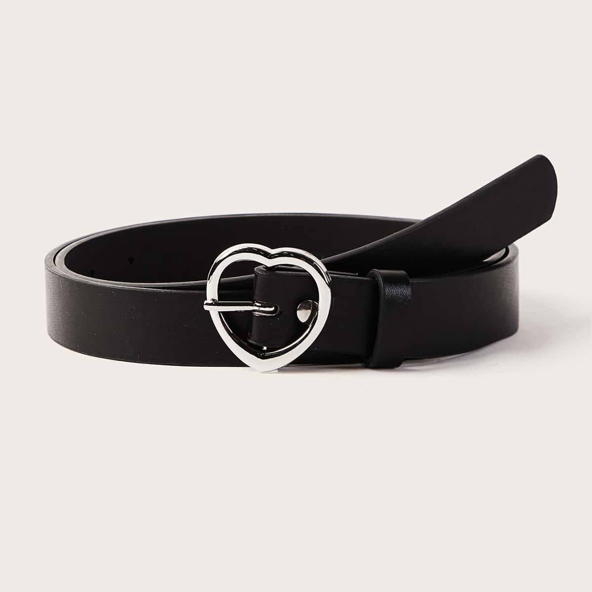 

Heart Buckle Belt, Black
