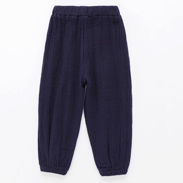 

Toddler Girls Elastic Waist Carrot Pants, Navy blue